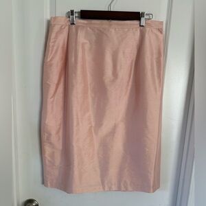 Elegant Easter Skirt Maggie London Classic Pink Women’s 100% Silk Midi Skirt 18